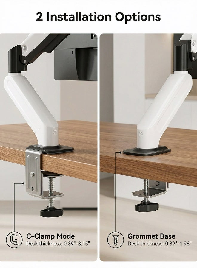 AOR Esports Computer monitor stand, fully movable rotating monitor arm with gas spring, suitable for 17 inch to 32 inch monitors (2kg to 9kg), VESA75*75mm,100*100mm， Monitor stand (white) - Image 3